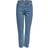 Only Emily Hw Cropped Ankle Straight Fit Jeans - Blue Light Denim