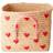 Rice Raffia Basket with Embroidered Hearts