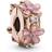 Pandora Daisy Flower Clip Charm - Rose Gold/Pink/Transparent