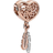 Pandora Openwork Heart & Two Feathers Dreamcatcher Charm - Rose Gold/Silver
