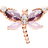 Thomas Sabo Dragonfly Single Ear Stud - Rose Gold/Violet/Transparent
