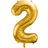PartyDeco Foil Balloon Number 2 86cm Gold