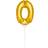 Folat Folie Ballon på pind Guld 0 tal 36 cm