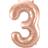 PartyDeco Foil Balloon Number 3 86cm Rose Gold