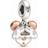 Pandora Mickey Mouse Double Dangle Charm - Silver/Rose Gold/White/Transparent
