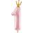 PartyDeco Foil Balloon 1 Year Crown Pink