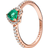 Pandora Sparkling Elevated Heart Ring - Rose Gold/Green/Transparent