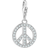 Thomas Sabo Charm Club Collectable Peace Charm Pendant - Silver/Transparent