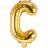 PartyDeco Letter Balloons 'C' 35 cm Gold