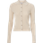Selected Femme Sandfarvet strikket polo-cardigan med knapper-Hvid Cremefarvet