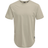 Only & Sons longline-T-shirt med kurvet søm-Neutral Pelikan