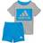 adidas Infant Essentials Tee & Shorts Set - Medium Grey Heather/Bright Blue (H65822)