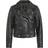 Object Nandita Biker Look Leather Jacket - Black