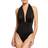 Norma Kamali Halter Low-Back Solid One-Piece Swimsuit