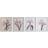 Dkd Home Decor Krystal Birk Cvetlice (55 x 2,5 x 70 cm) (4 enheder) Billede