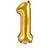 PartyDeco Foil Balloon Number 1 35cm Gold