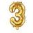 PartyDeco Foil Balloon Number 3 35cm Gold