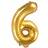 PartyDeco Foil Balloon Number 6 35cm Gold