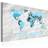 Artgeist Blue Pilgrimages Blå verdenskort med sten-effekt trykt på lærred Flere størrelser 60x40 Billede