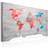 Artgeist Red Roam Farverigt verdenskort på beton trykt på lærred Flere størrelser 60x40 Billede