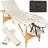 tectake Massage table set Daniel Removable headrest, armrests, face pad and Bolster cushions beige