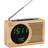 Atlanta Digital väckarklocka LED-display med radio-funktion temperaturvisning bambuhus – 2601