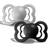 Bibs Supreme Soother 2-Pack, BPA Free Dummy Pacifier, Symmetrical Nipple. Silicone, Size 1 (0-6 Months) Cloud Black