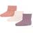 mp Denmark Baby Cotton Rib Socks 3-pack - Creme/Coral/Purple