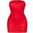 PrettyLittleThing Shape Mesh Corset Detail Ruched Bodycon Dress - Red