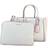 Michael Kors Kali Medium Signature PVC Satchel Handbag Purse Ipad Case Pink
