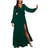 Goddiva Long Sleeve Chiffon Dress - Green