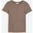 H&M Bland Ribbed T-shirt - Dark Beige Melange