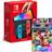 Nintendo Switch OLED - Neon Red/Neon Blue - Mario Kart 8 Deluxe