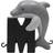 Kids by Friis Birthday Trains Porpoise Whale M Letter Grey/Black