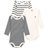Petit Bateau Long Sleeved Bodysuit 3-pack - White/Navy Stripes (A01TB00)