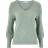 Only Latia Long V-neck Knitted Pullover - Green/Chinois Green