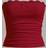 Shein EZwear Contrast Lace Ruched Tube Top - Burgundy