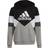 adidas Colorblock Fleece Hoodie - Black/Medium Grey Heather/White (HA4007)