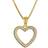 Trendor trendor 41210 Damen-Halskette Herz-Anhänger mit Zirkonia 15 mm Gold auf Silber