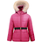 Shein Big Girl's Zip Front Plush Trimmed Hooded Coat