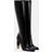 Saint Laurent Auteuil glazed leather knee-high boots black