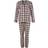 Lady Avenue Cotton Flannel Pyjamas - Army/Terracotta