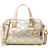 Michael Kors Grayson Small Logo Embossed Patent Duffel Crossbody Bag - Pale Gold