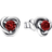 Pandora January Birthstone Eternity Circle Stud Earrings - Silver/Red