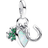 Pandora Four Leaf Clover Heart & Horseshoe Triple Dangle Charm - Silver/Green/Transparent
