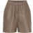 Notyz Leather Shorts - Taupe