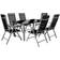 tectake Aluminium havemøbler 6+1 Havemøbelsæt, 1 borde inkl. 6 stole