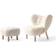 &Tradition Little Petra VB1 Sheepskin with Footstool Lænestol 75cm