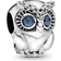 Pandora Sparkling Owl Charm - Silver/Blue/Transparent