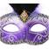 Smiffys Venetian Colombina Eyemask with Multicolour Plume